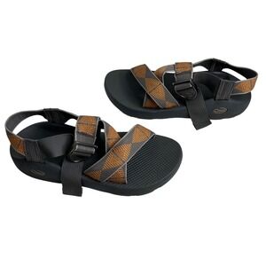 Chaco Z1 Unaweep Sling back Men's‎ 10 Gray/Orange Criss Cross Slip-on Sandal